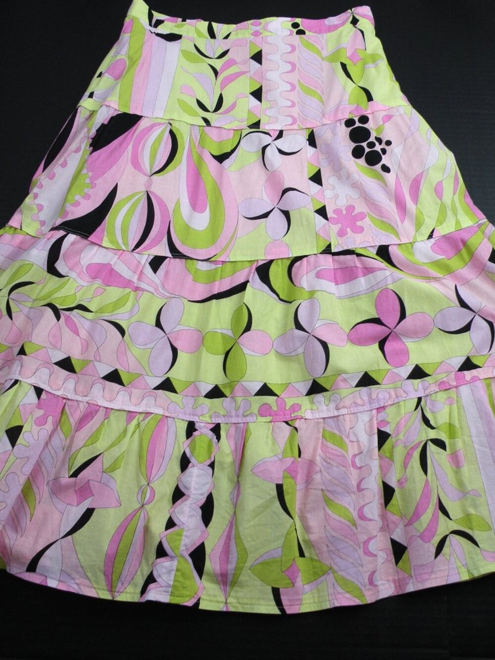 Averardo Bessi Italy Midi Geometric Print Tiered Skirt 8